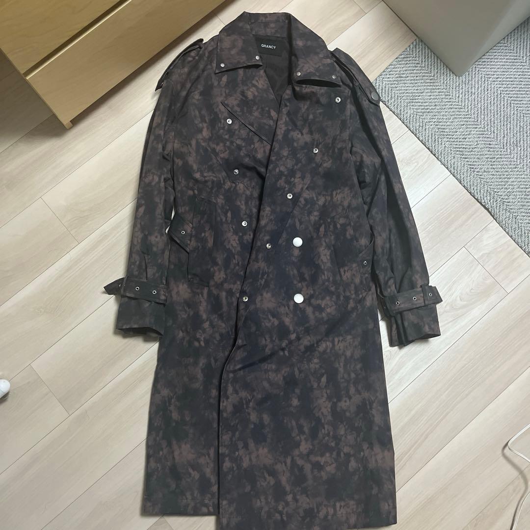 grancy 総柄ロングトレンチコート S
