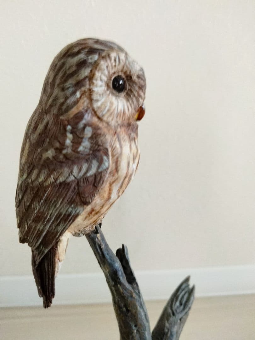 Fフクロウのバードカービング
