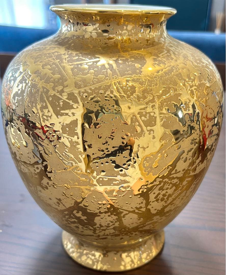 ナルミ金彩ゴールド花瓶壺フラワーベース全長24cm