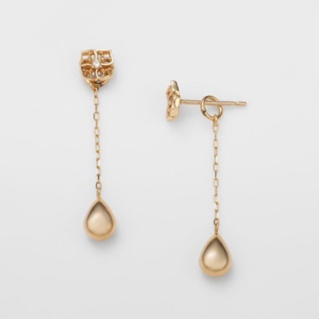 agete花びら　ダイヤピアス　k10