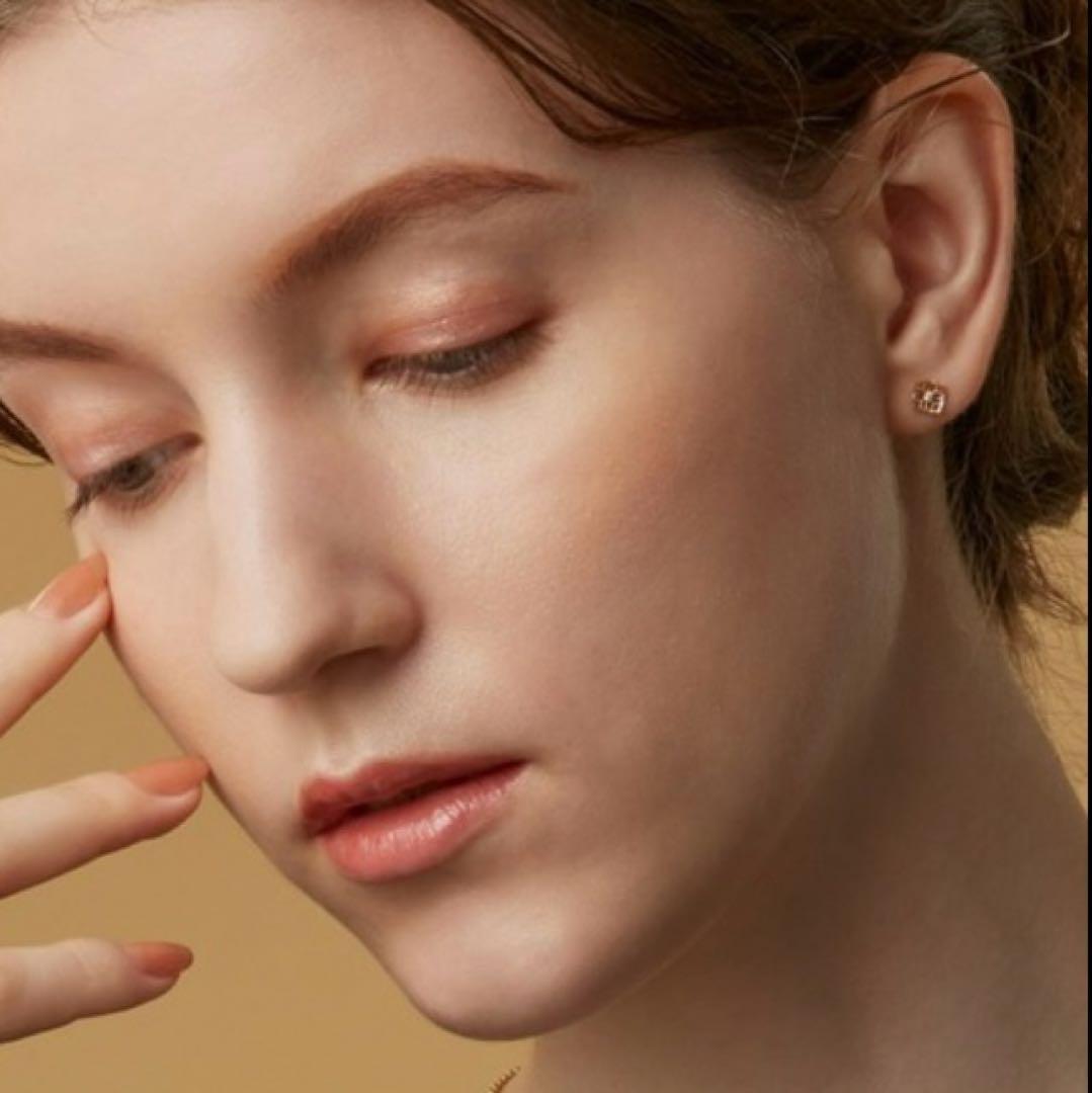 agete花びら　ダイヤピアス　k10