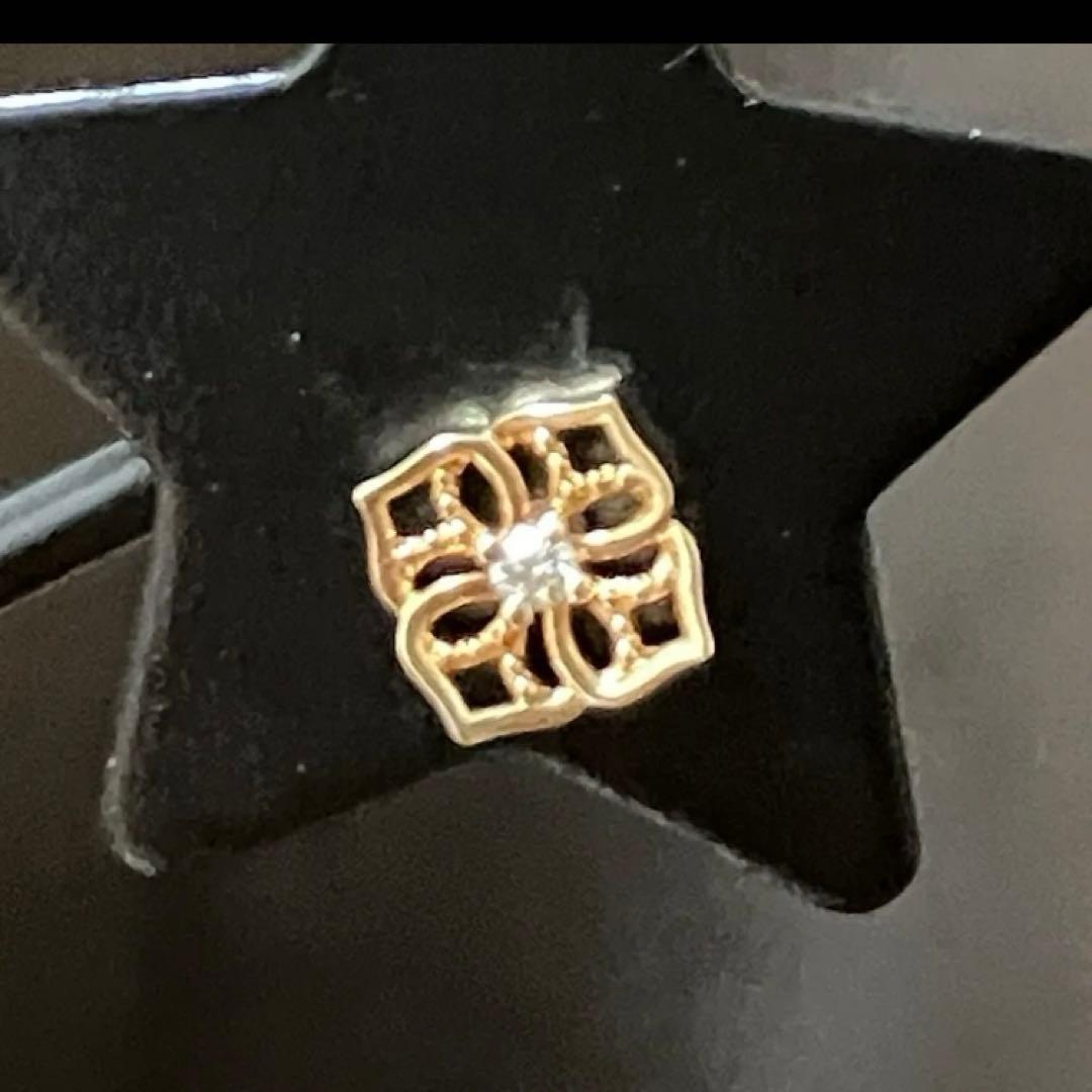 agete花びら　ダイヤピアス　k10