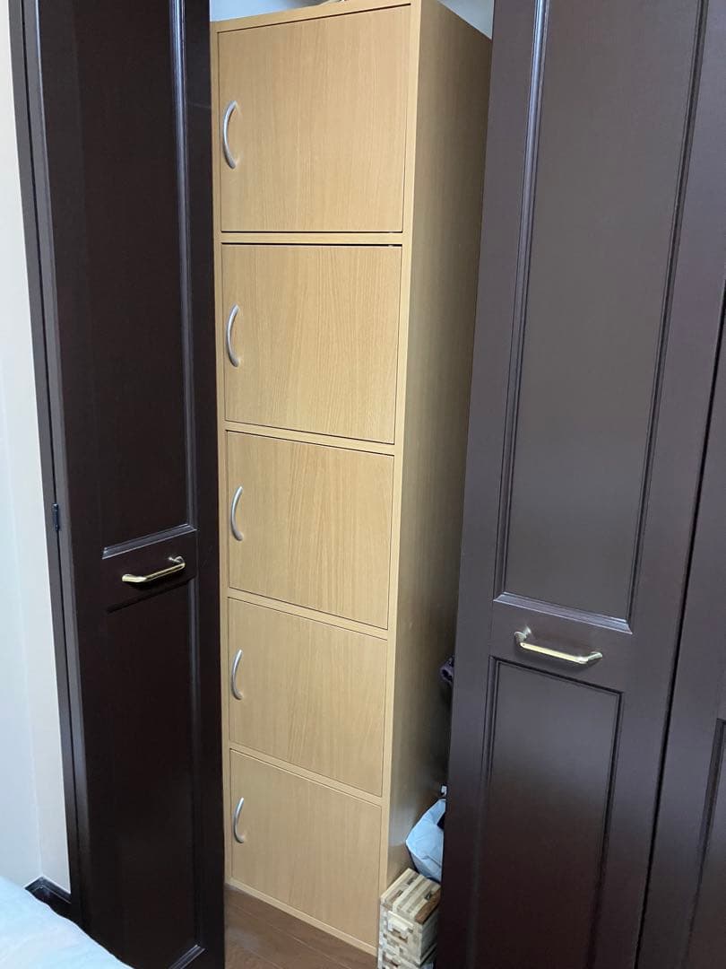 ナチュラルウッド 5段収納キャビネット