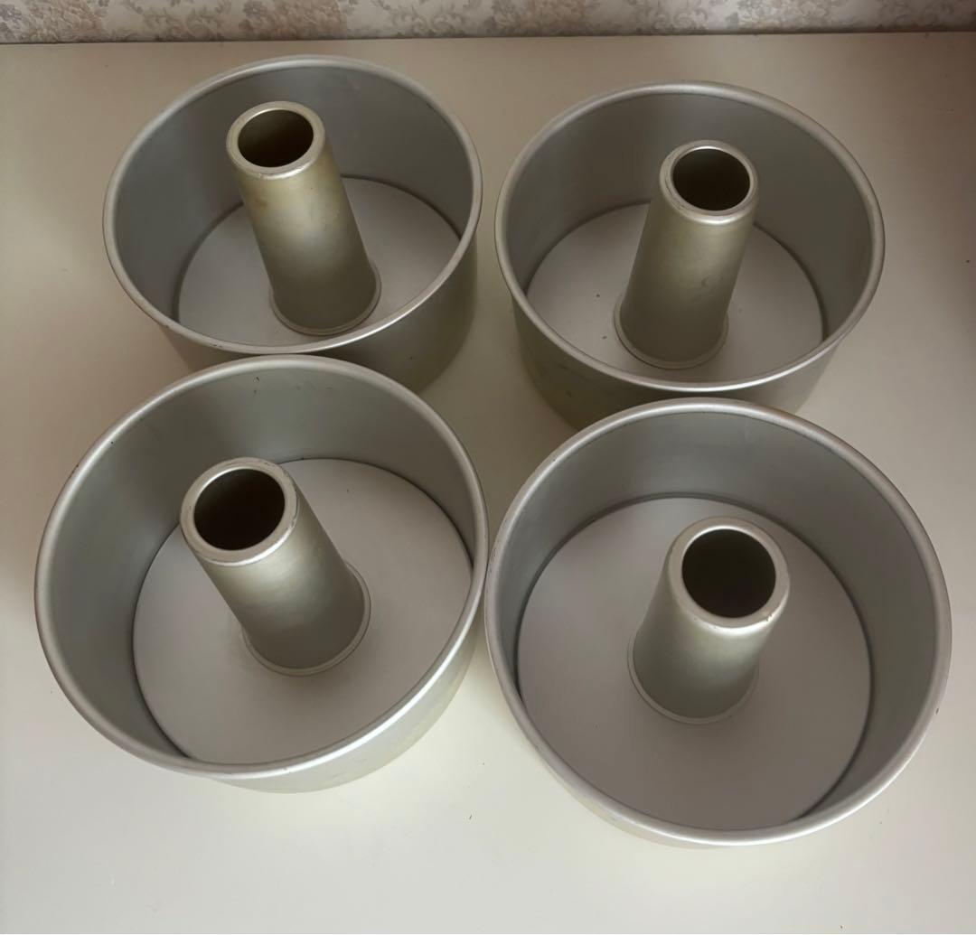 シフォンケーキ型　富士ホーロー　アルミ　レトロ　業務用　4個