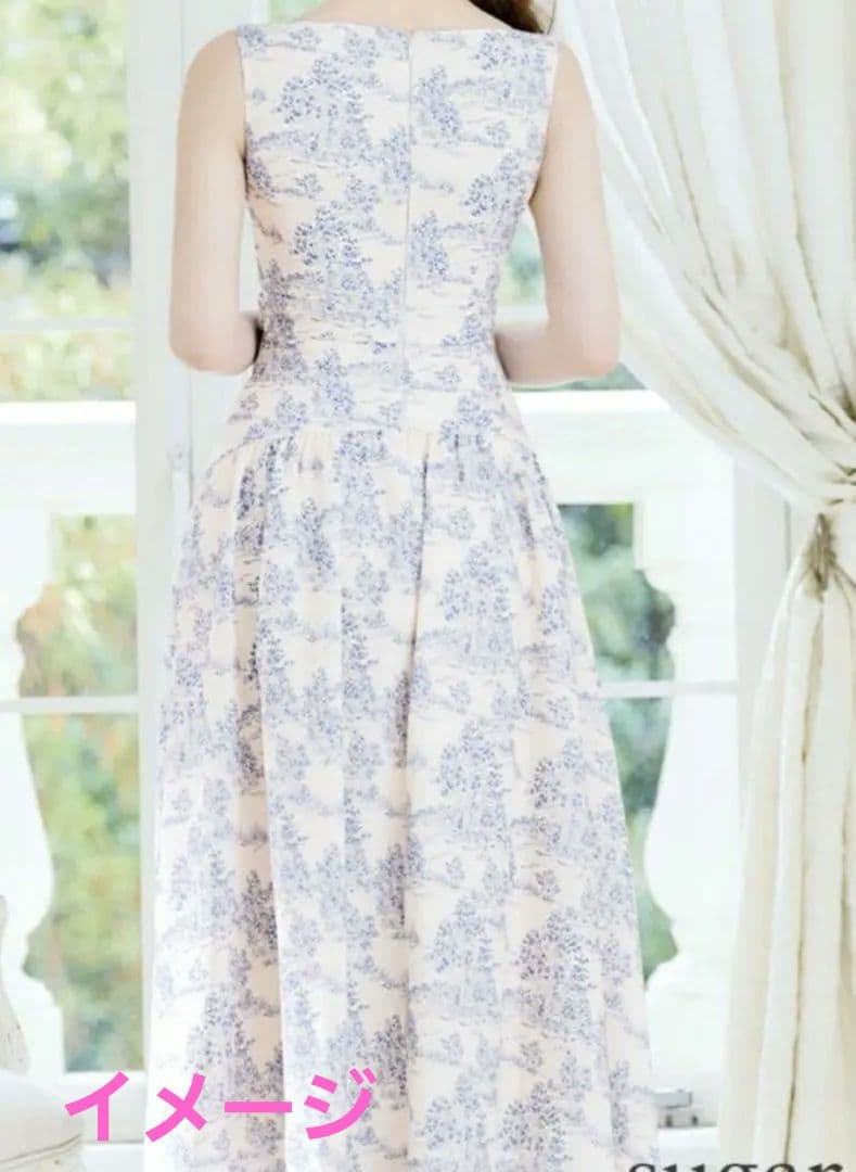 う*！様 花柄ノースリーブマキシドレス ローブドフルール キャバドレス