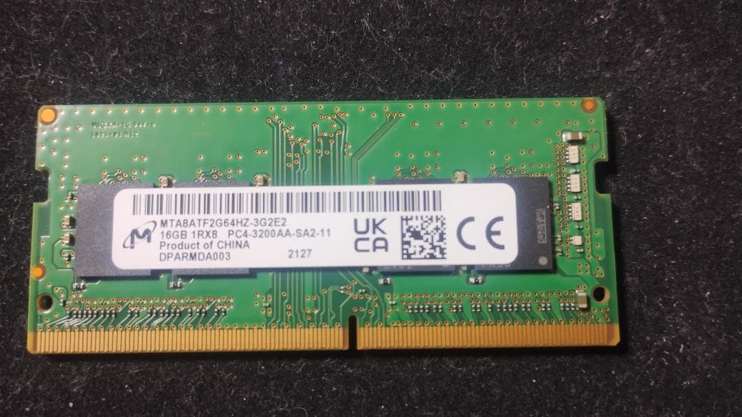Micron 16GB DDR4 メモリー PC4-3200