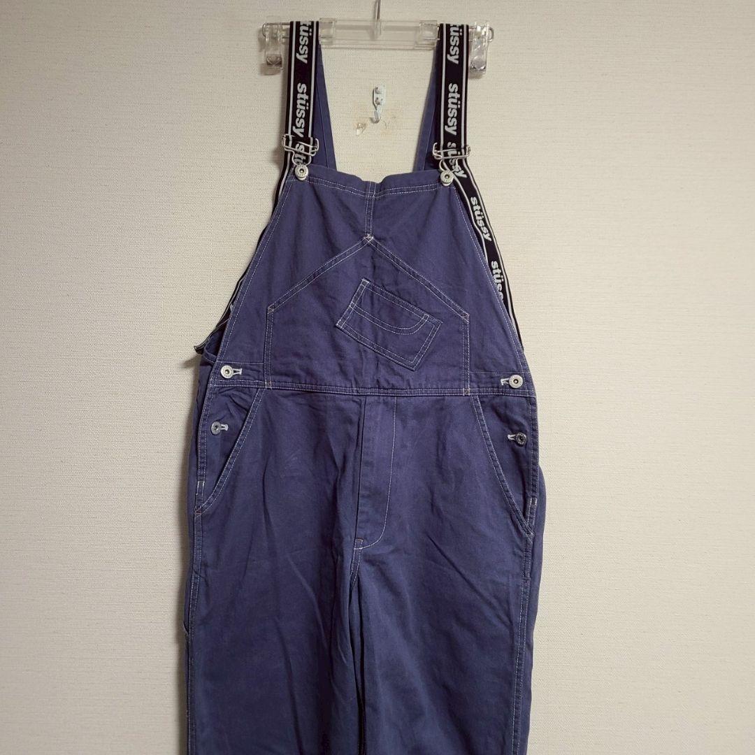 ステューシー STUSSY サロペット パンツ オーバーオール ロゴ テープ S