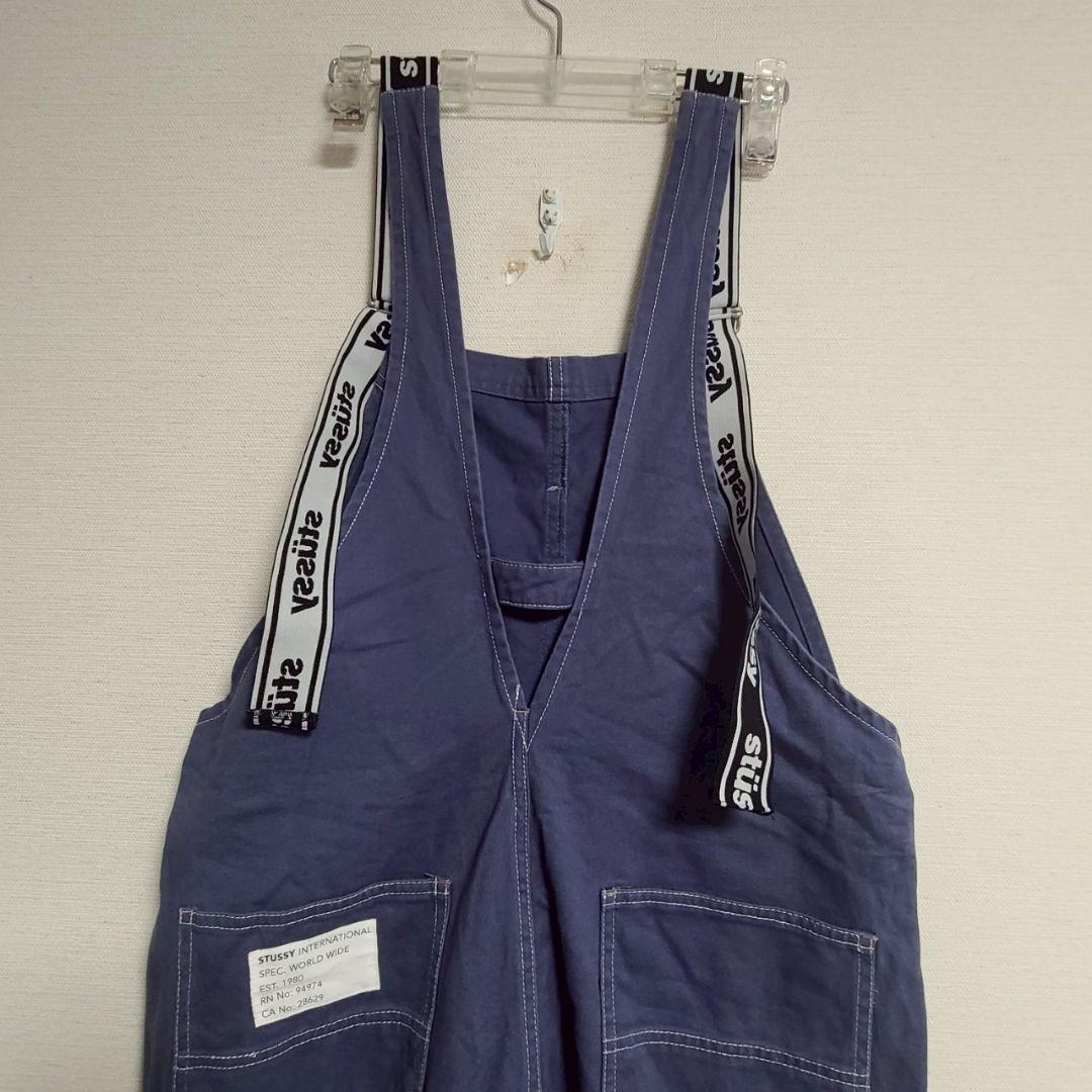 ステューシー STUSSY サロペット パンツ オーバーオール ロゴ テープ S