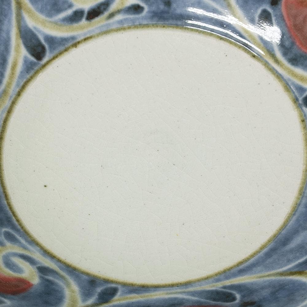 河井久 飾り皿大皿「唐草紋鉢」直径37.5cm 共箱 河井寛次郎・河井武一に師事