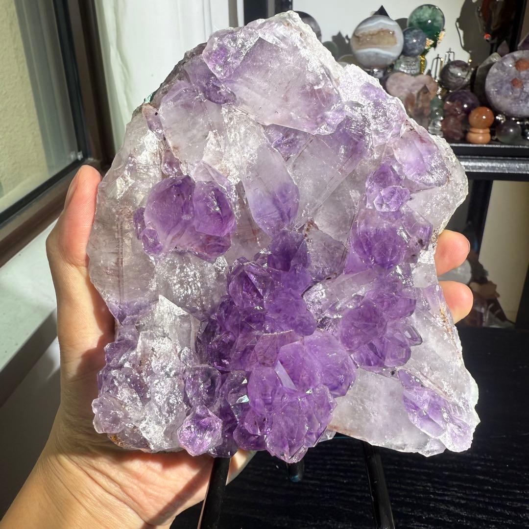天然石アメジストの原石　置物　鉱物NO.101405
