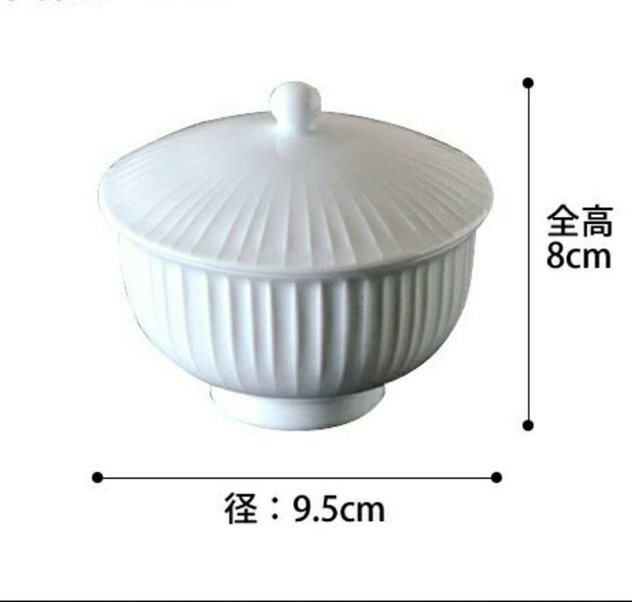 【白山陶器】白磁立筋蓋付き5客