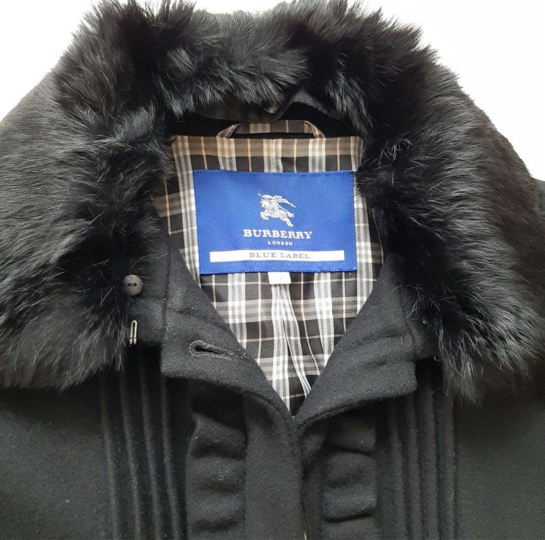 BURBERRY BLUE LABEL ロングコート 黒