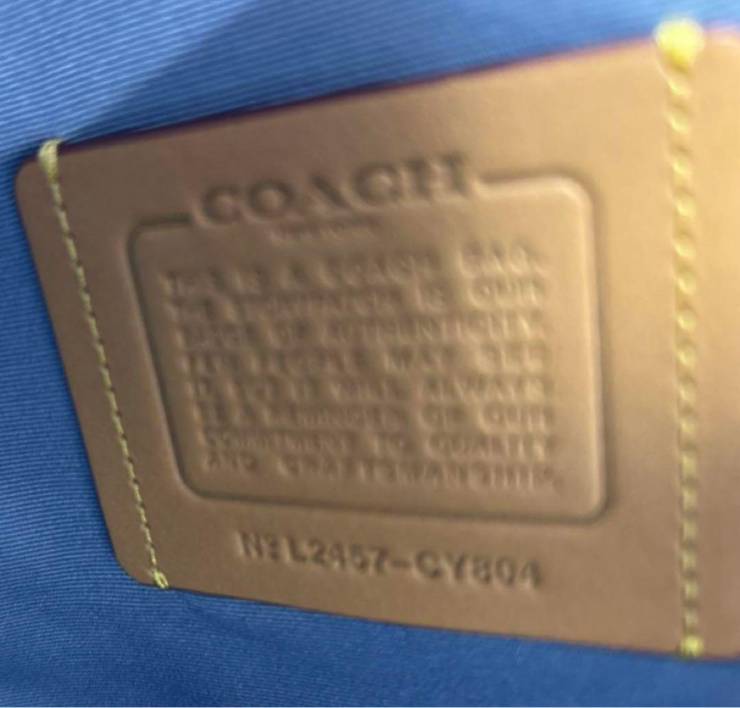 新品COACH コーチスプリントスリムバッグデニムリュックバッグ男女兼用