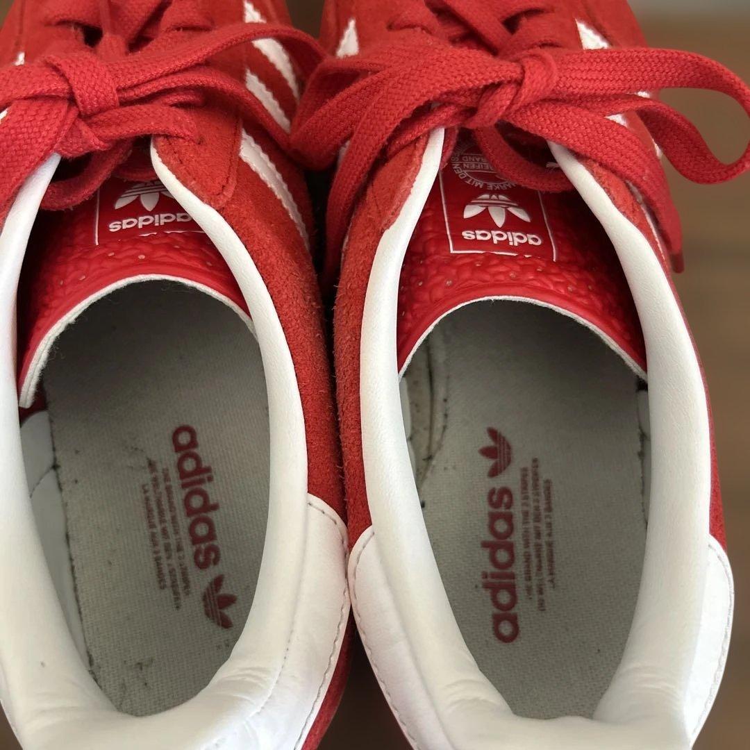 adidas スニーカー　GAZELLE アディダス ガゼル　24cm 中古　赤