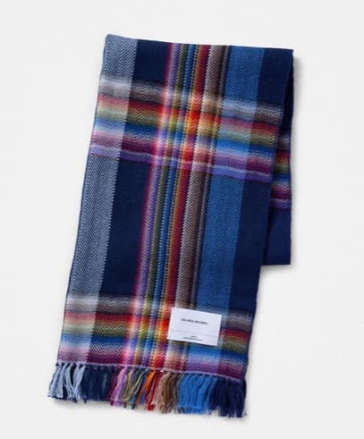 イノウエブラザーズ Multi Coloured Scarf Navy