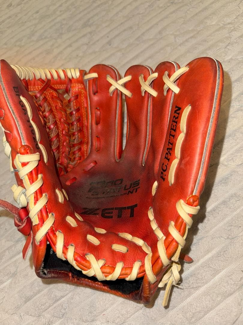 ゼット　プロステイタス　硬式グローブ　内野手用　ボースヒール締め　湯もみ　型付け