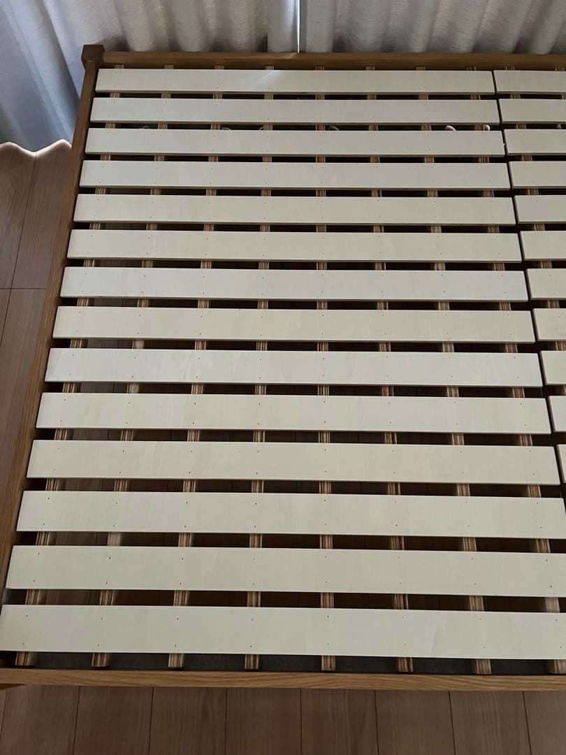 無印良品　木製ベッド　オーク材　突板　ダブル