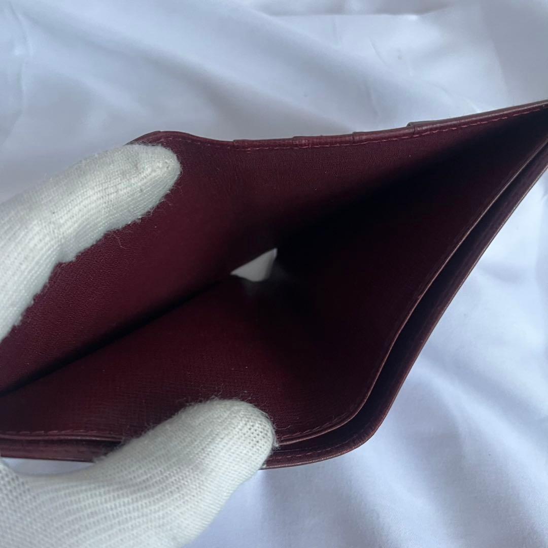 ✨未使用級✨　Cartier 　折り財布　財布　ボルドー　レザー　マストライン