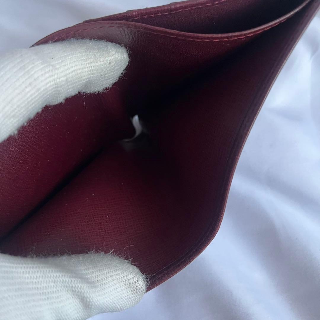 ✨未使用級✨　Cartier 　折り財布　財布　ボルドー　レザー　マストライン