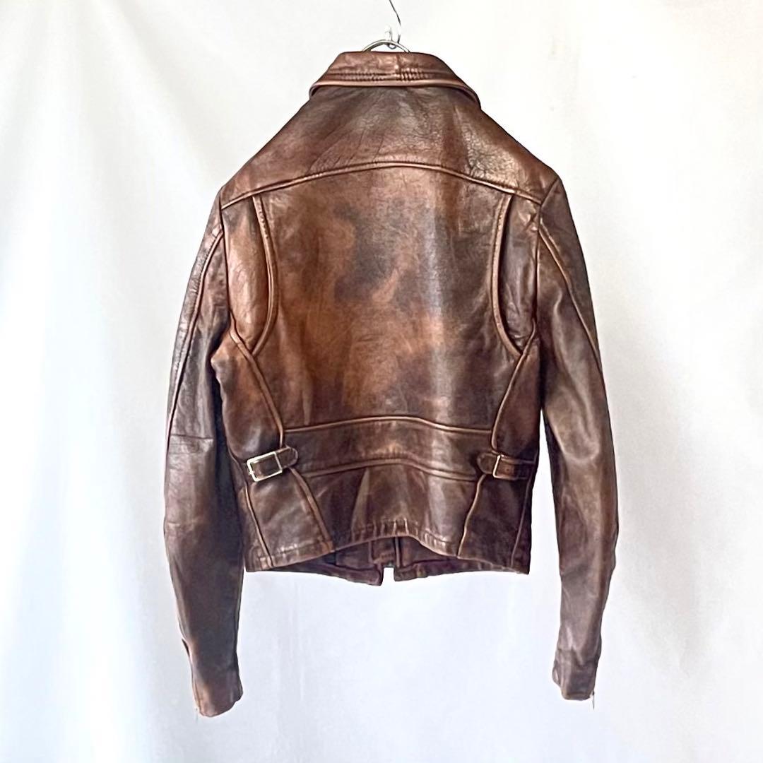 70s vintage lesco ブラウン　レザージャケット　シングルレザー