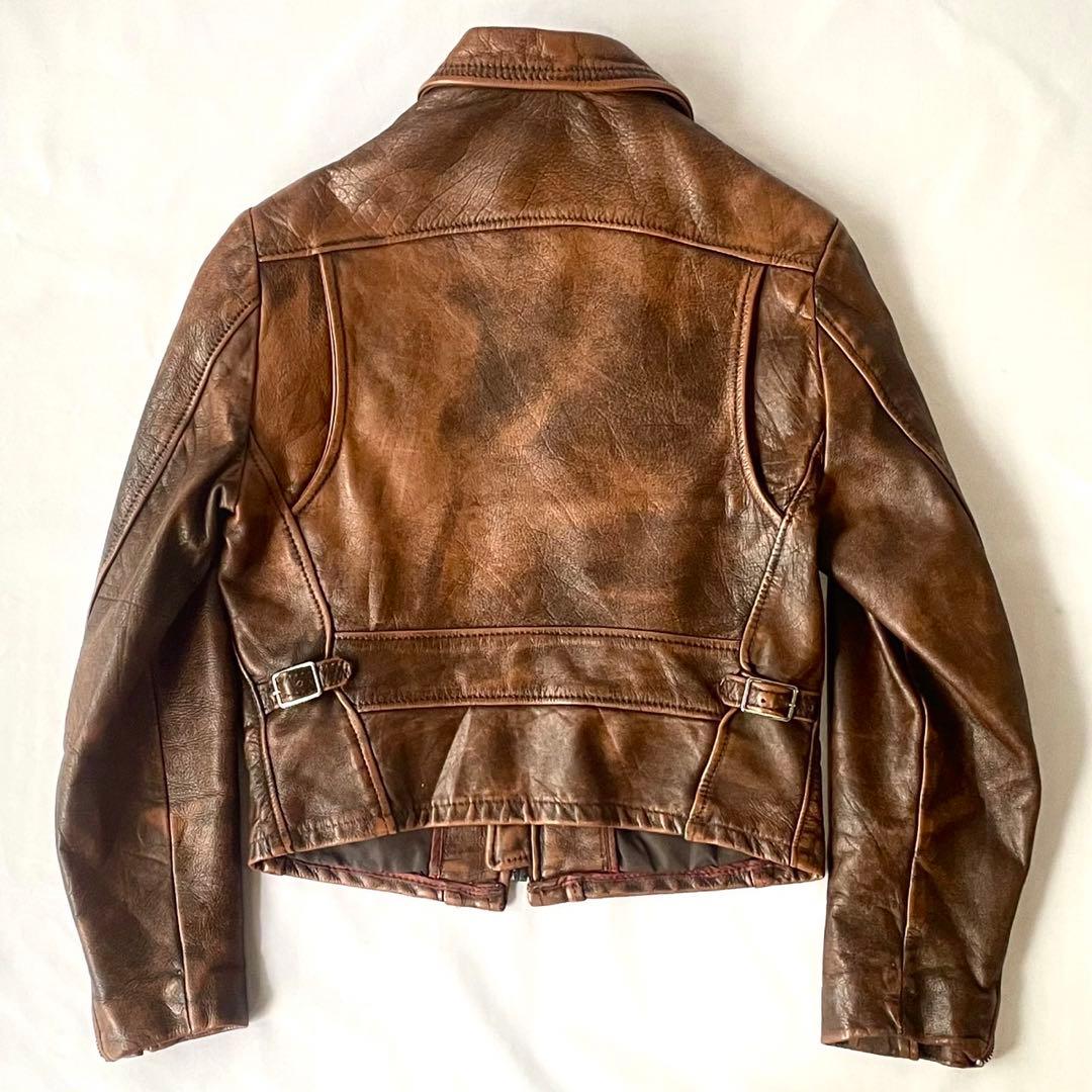 70s vintage lesco ブラウン　レザージャケット　シングルレザー