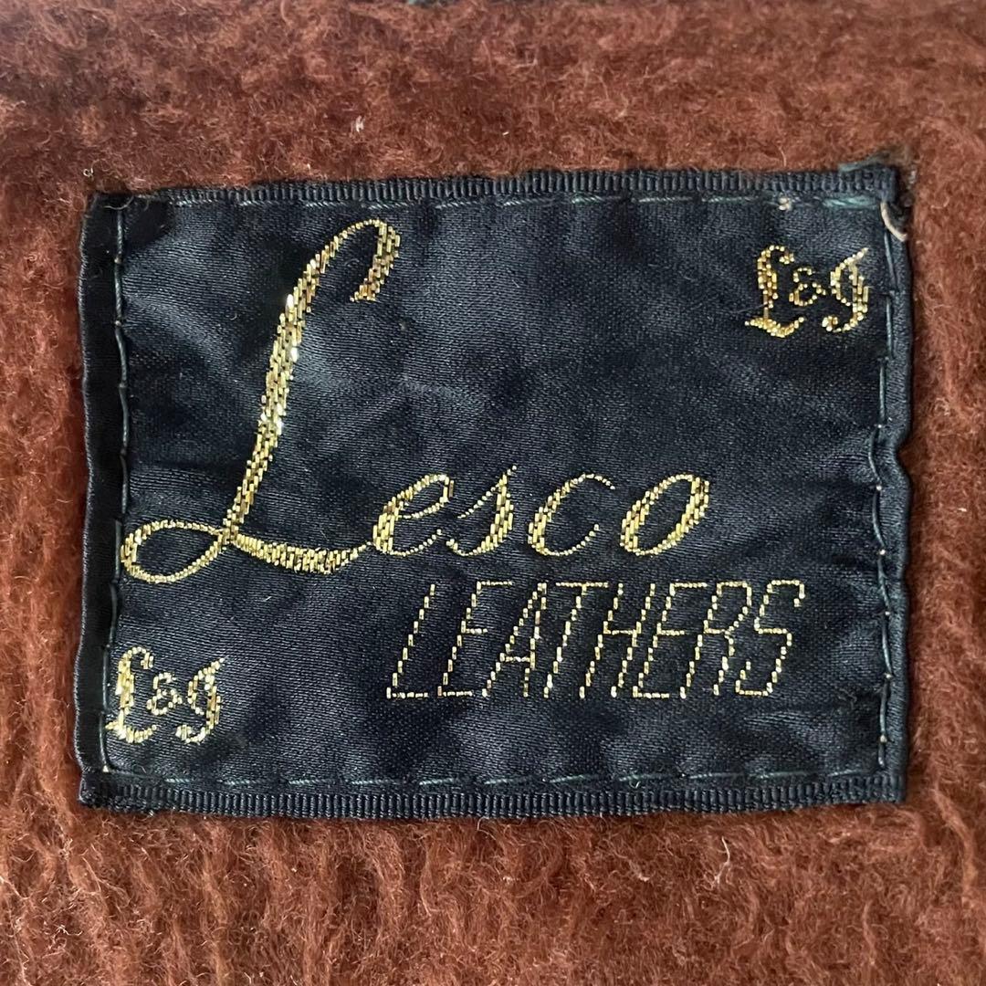 70s vintage lesco ブラウン　レザージャケット　シングルレザー