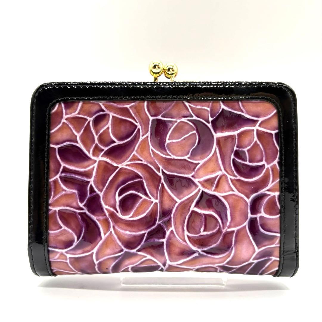 ANNA SUI アナスイ 三つ折り財布 がま口 バラ 蝶々