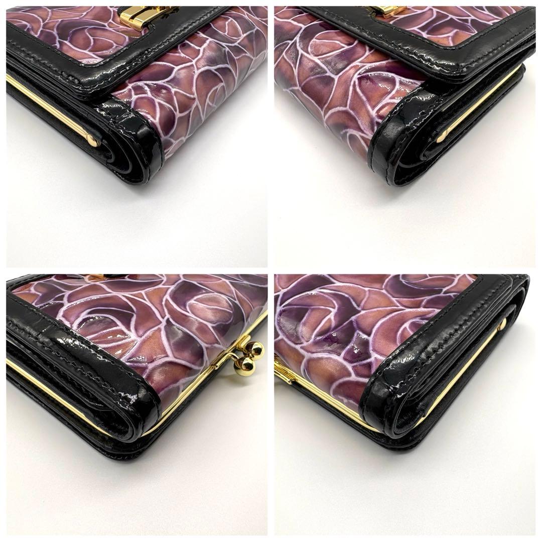 ANNA SUI アナスイ 三つ折り財布 がま口 バラ 蝶々
