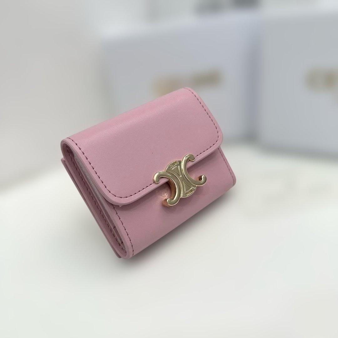 ピンク 三つ折り財布