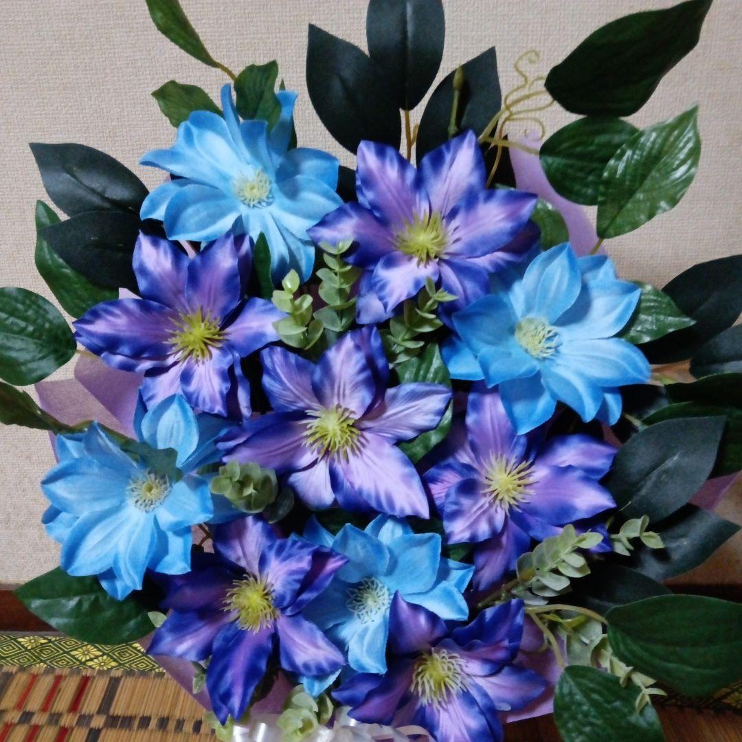 仏花　お供え花　初盆　法事　造花　クレマチスアレンジ