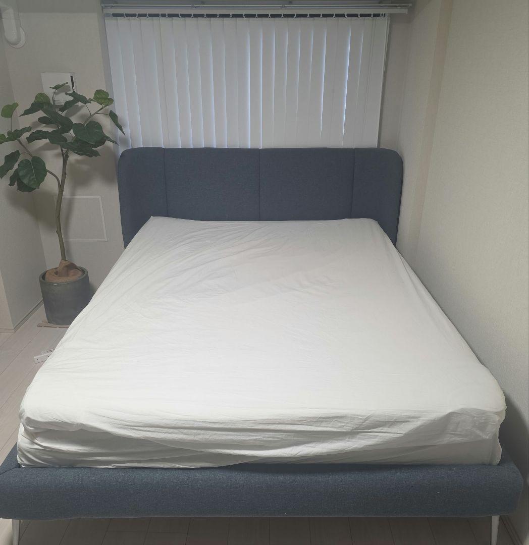 IKEA クイーンサイズ　ファブリック×すのこ　ベッドフレーム　TUFJORD