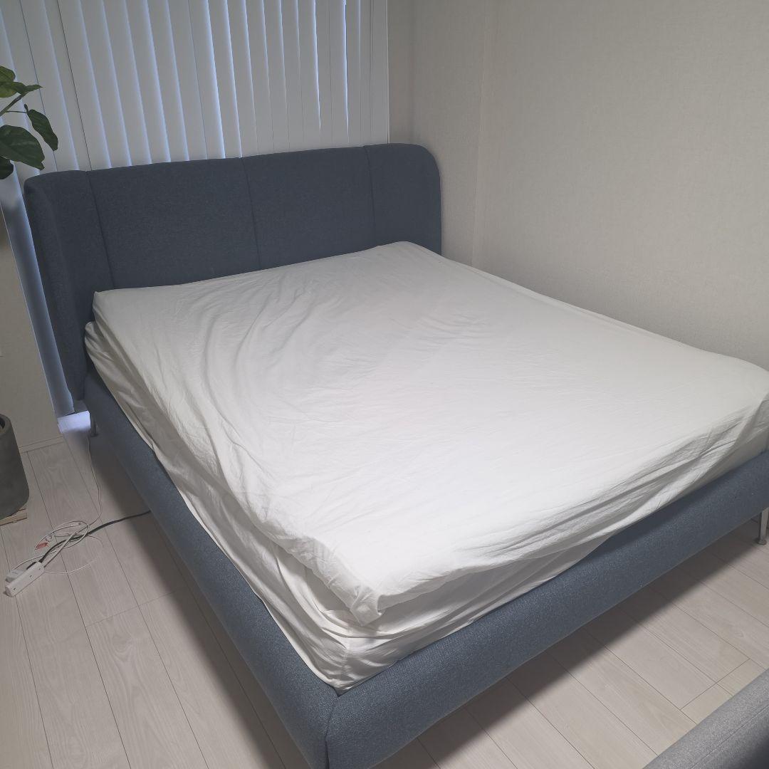 IKEA クイーンサイズ　ファブリック×すのこ　ベッドフレーム　TUFJORD