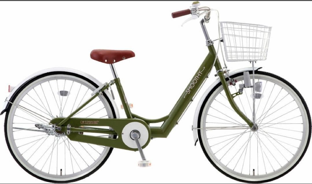 ジュニア自転車〓SMOOTHY★22インチ★LEDダイナモ★カーキ※配達地域限定