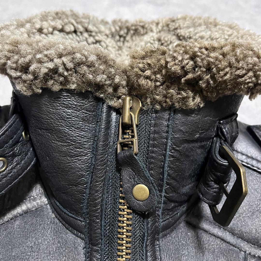 AVIREX アヴィレックス ダメージ加工 ムートンライダースジャケット B-3