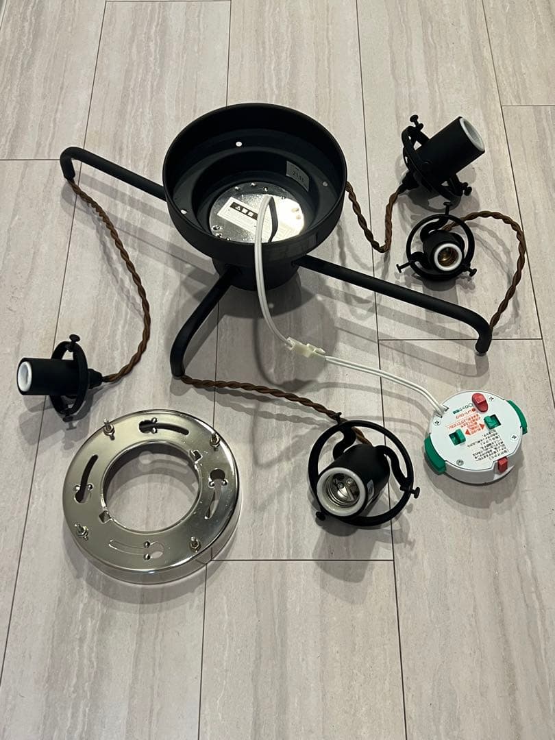 4灯 気泡入りガラス ペンダントライト オレリア シーリング