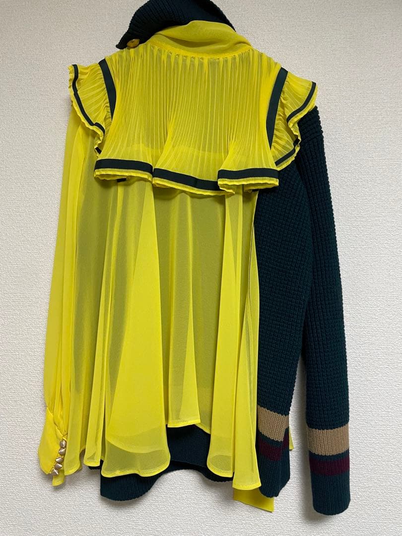 sacai 変形ニットトップス　イエロー　⭐︎