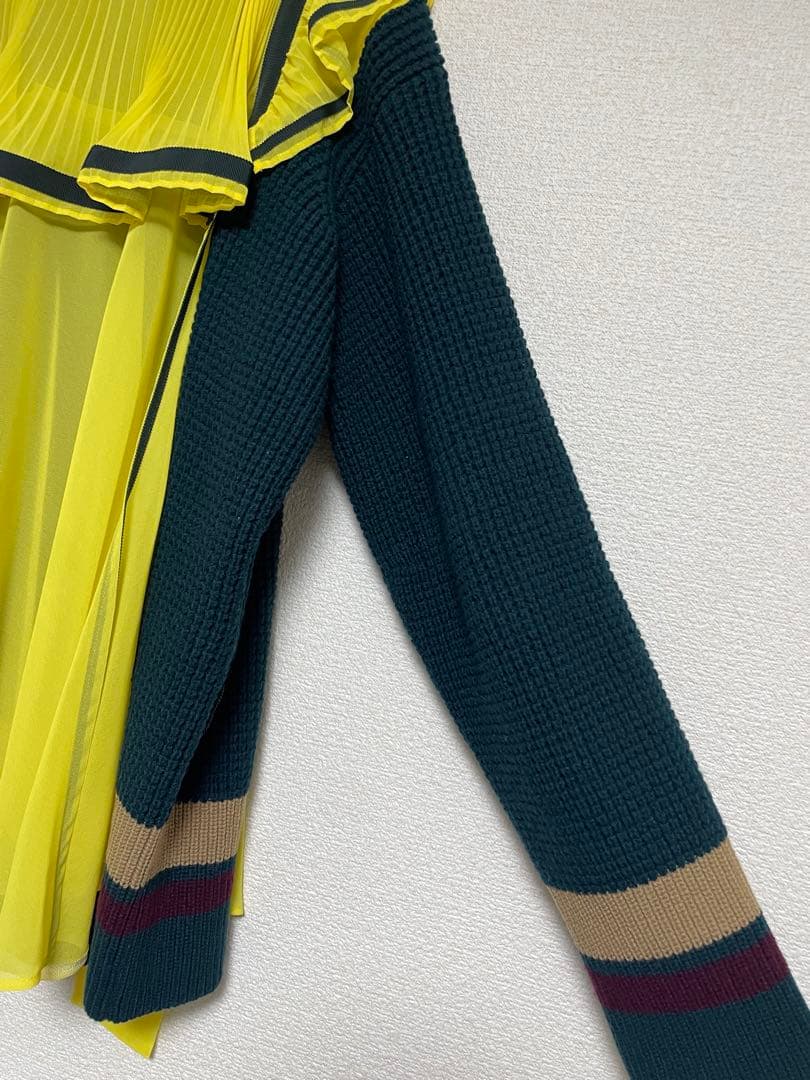 sacai 変形ニットトップス　イエロー　⭐︎