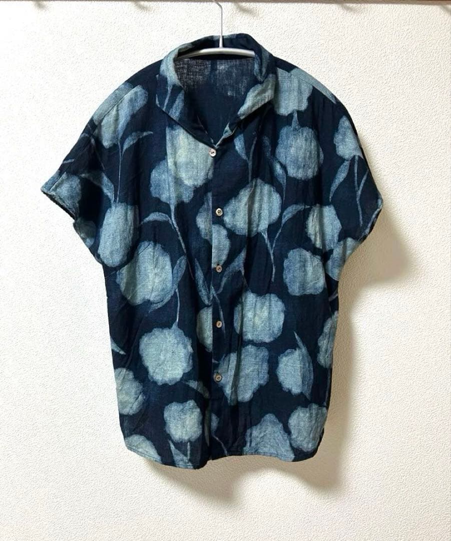 25SS パラスパレス　インディゴガーゼブラウス