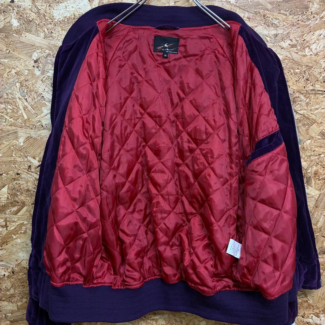 ★MS NICX SIXX★スカジャン★龍★昇竜★雷雲★別珍★ベロア★M★紫★