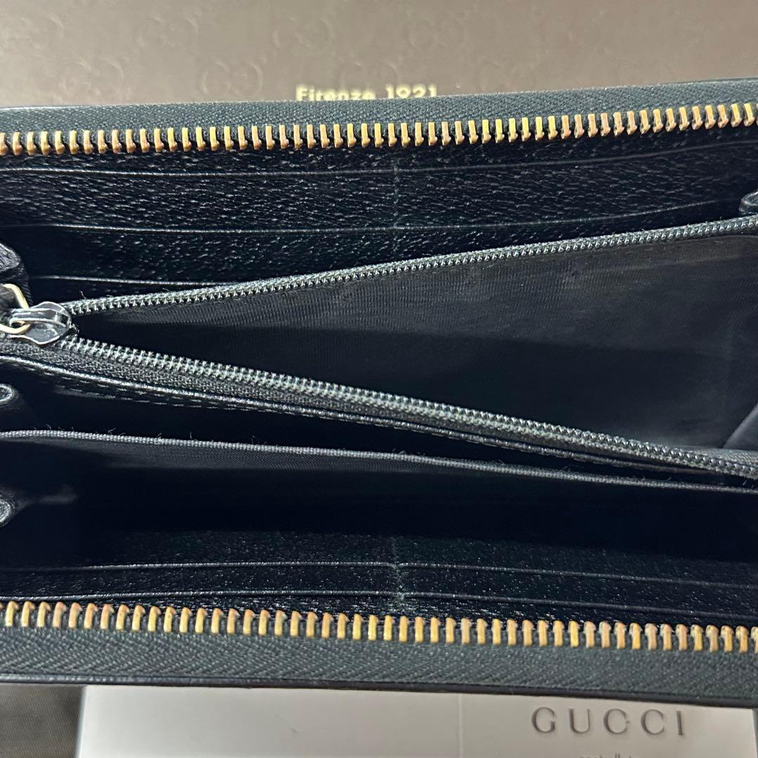 新品同様‼️ グッチ　GUCCI 財布　長財布　シェリーライン　ラウンドファスナー