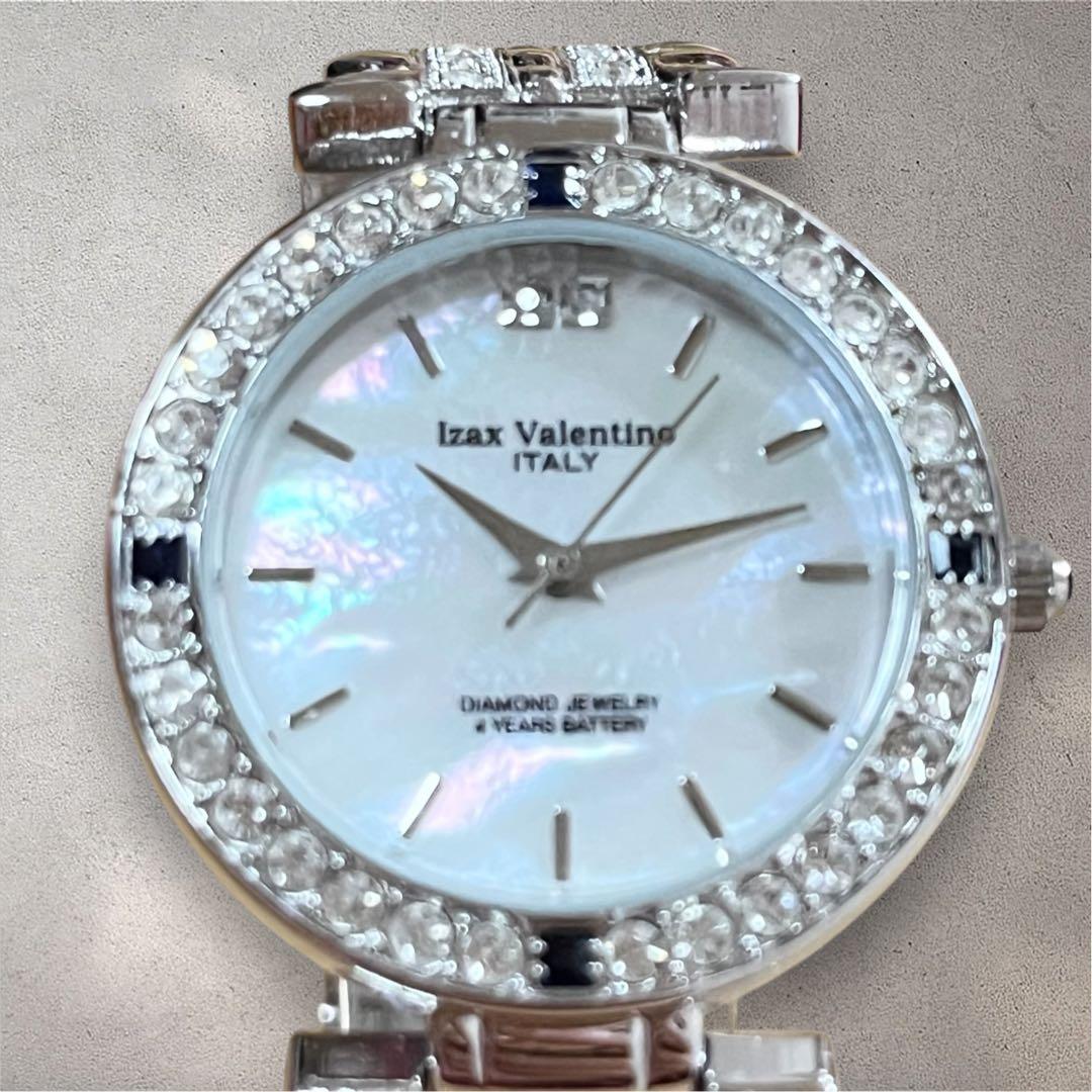 美品✨Izax Valentino クォーツ 腕時計 天然ダイヤ サファイア