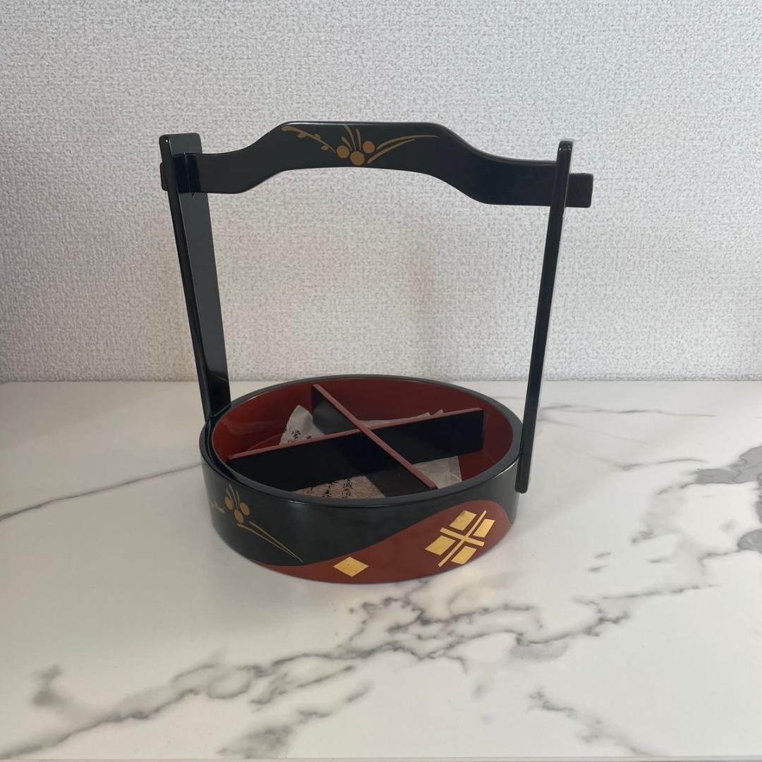 扇知屋　秀衡塗　茶器　菓子器　手桶型盛　漆器　 岩手　金箔　 茶道具