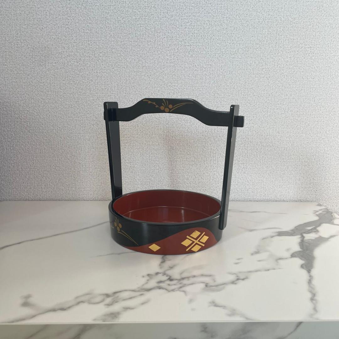 扇知屋　秀衡塗　茶器　菓子器　手桶型盛　漆器　 岩手　金箔　 茶道具