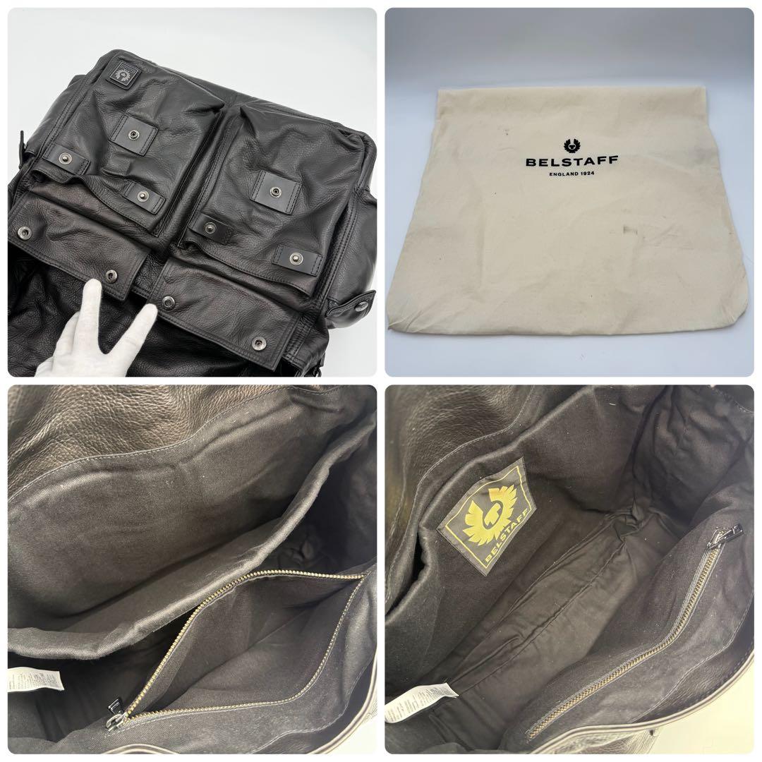 美品　タグ付き ベルスタッフ　オールレザー　メッセンジャー　ショルダーバッグ　黒