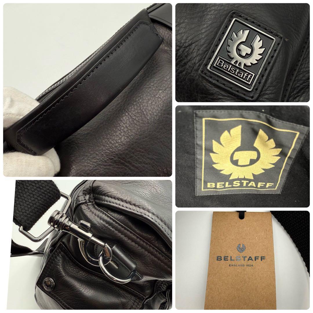 美品　タグ付き ベルスタッフ　オールレザー　メッセンジャー　ショルダーバッグ　黒