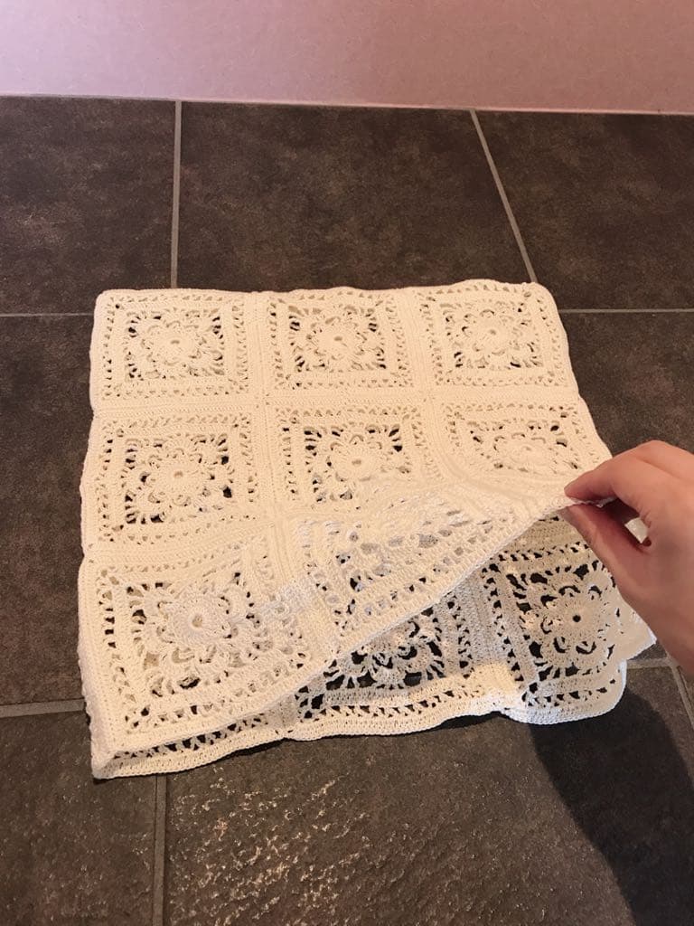 レース編み ハンドメイド クッションカバー 編み物