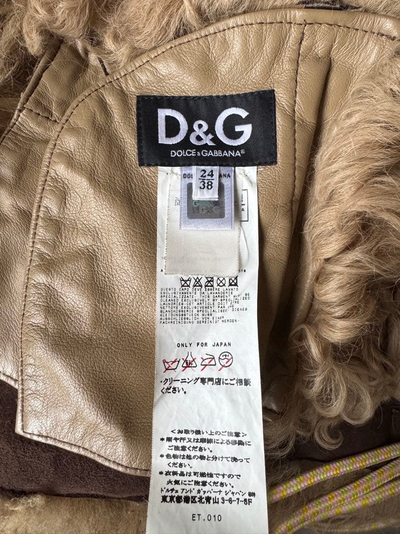 D&G ドルチェ＆ガッバーナ ムートン ライダースジャケット 本革 羊革