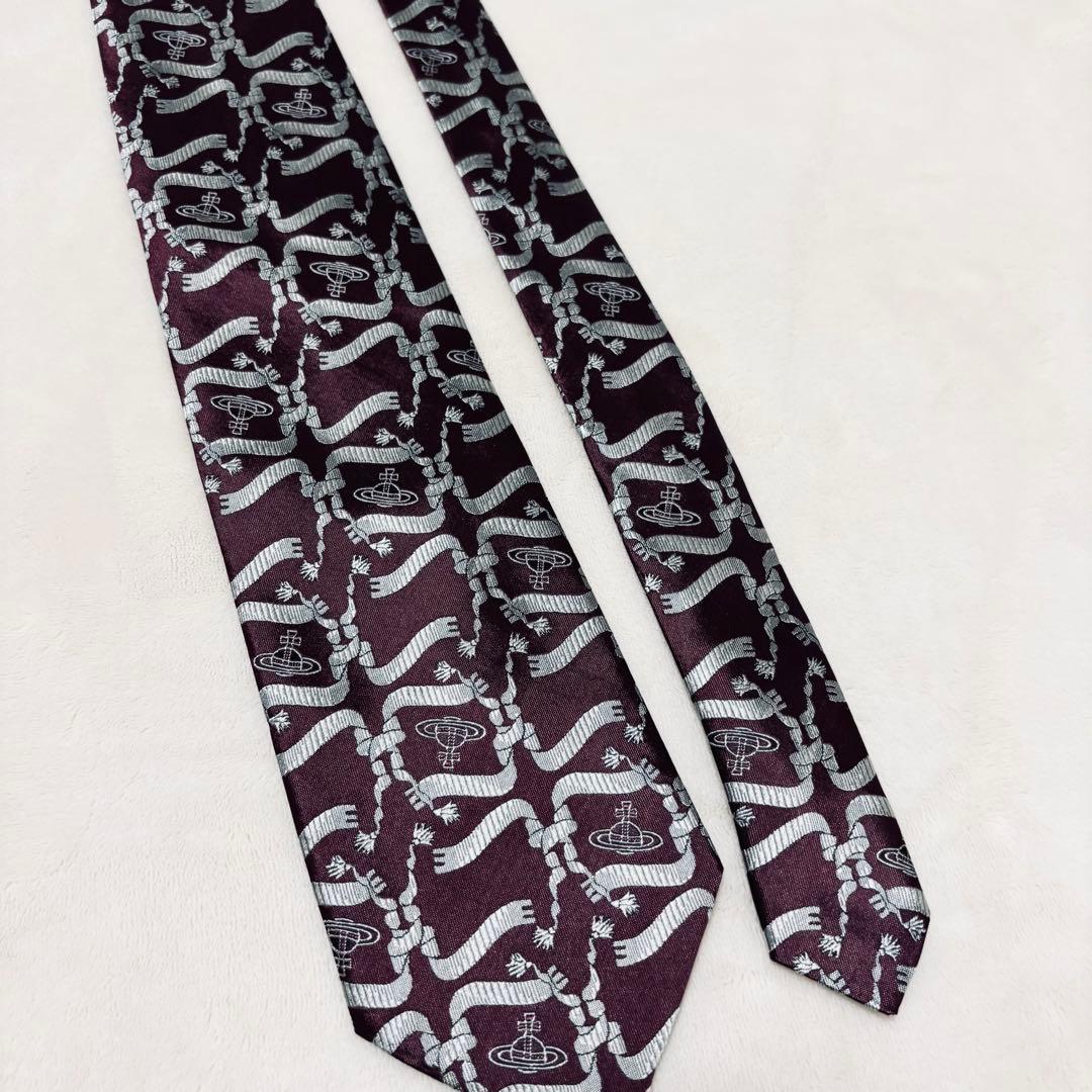 希少　美品　ヴィヴィアンVivienne Westwood ネクタイ　オーヴ総柄