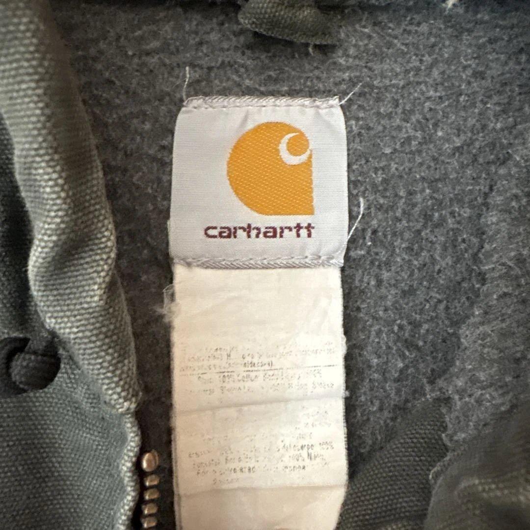 Carhartt アクティブジャケット　グリーン　フェード　ダメージ　古着