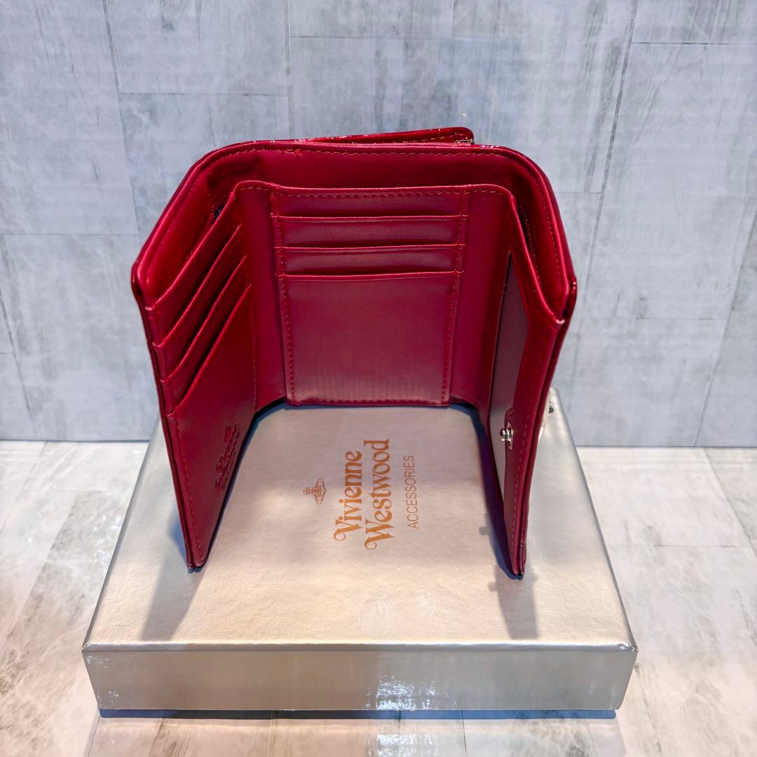 Vivienne Westwood 3つ折り財布 / レッド/シルバー金具付き